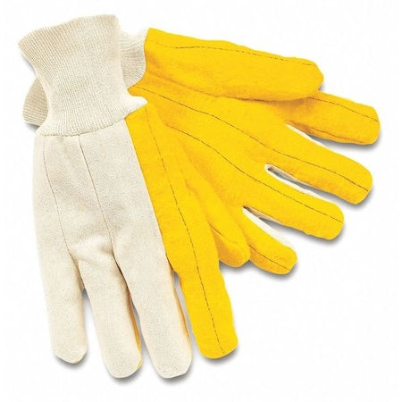 Knit Gloves, Back: Yellow, Large, 12 PK