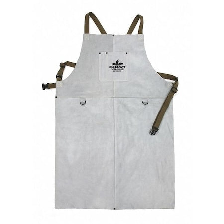 Welding Apron, Leather, 36 in Length, Gray