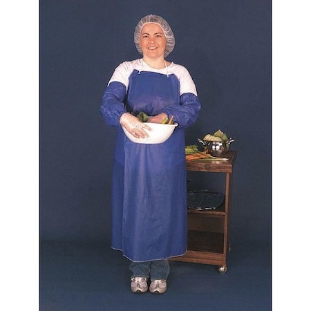 6 Mil Blue Vinyl Apron Sewn Edge 35, PK12, Vinyl, Blue, 48 In, Universal