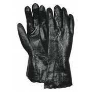 6212R Chemical Resistant Gloves, PVC, 12 in L, Not Rated, Black, L, 12 PK