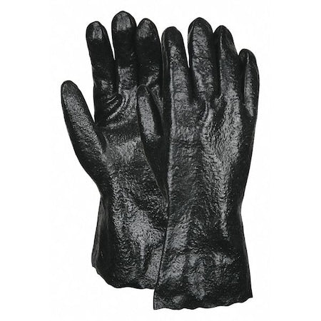 6212R Chemical Resistant Gloves, PVC, 12 in L, Not Rated, Black, L, 12 PK