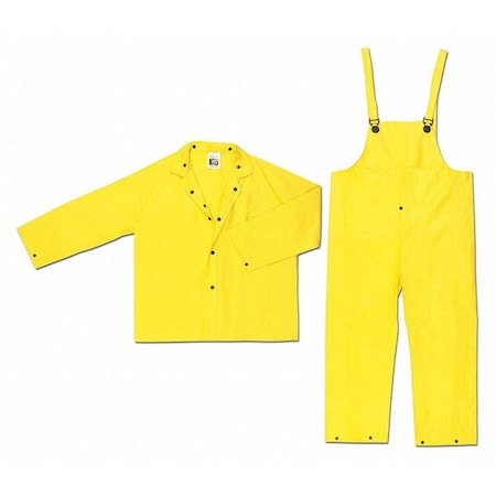 Wizard .28Mm Pvc Nylon Pvc Fr,4XL, PVC/Nylon, 32-1/2" Inseam, 56" Waist, Yellow, 4Xl