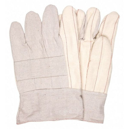 Hot Mill Glove, Cotton, Band Top Cuff Natural, M, 12 PK