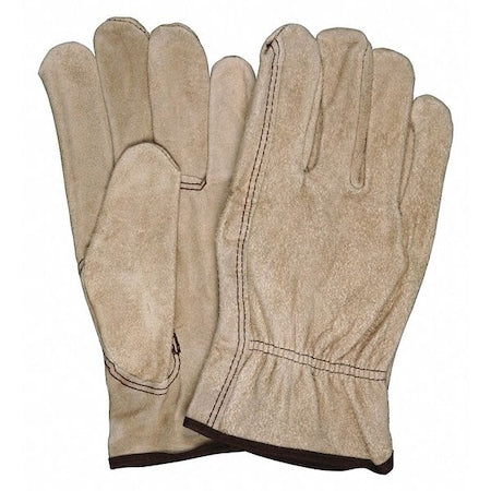 Leather Drivers Gloves, Slip-On, Keystone Thumb, Gunn Cut, Brown, M 12 PK