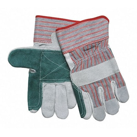 Leather Palm Gloves, Safety Cuff Cuff, Wing Thumb, L, 12 PK