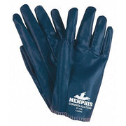 Coated Gloves, Nitrile, Smooth Finish, Full, Not Rated Abrasion Level, Blue, S 12 PK