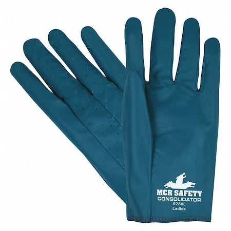 Coated Gloves, Nitrile, Smooth Finish, Full, Not Rated Abrasion Level, Blue, S 12 PK