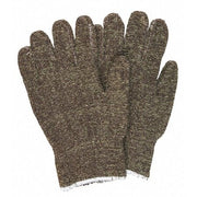 Weight Terry Kevlar Brown Cotto, PK12, Knit Wrist Cuff Back: Yellow; Hem: White, M, 12 Pack