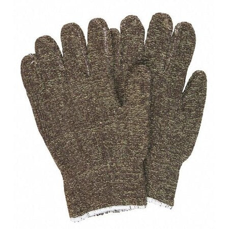 Weight Terry Kevlar Brown Cotto, PK12, Knit Wrist Cuff Back: Yellow; Hem: White, M, 12 Pack