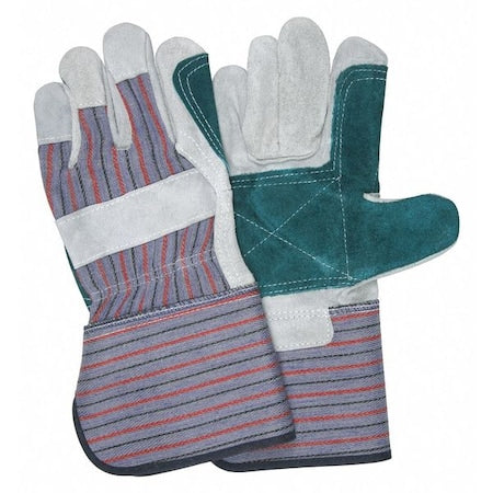 Leather Palm Gloves, Gauntlet Cuff, Wing Thumb, L, 12 PK