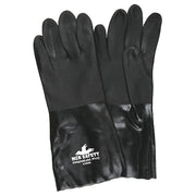 6300S Chemical Resistant Gloves, PVC, 14 in L, Not Rated, Black, L, 12 PK