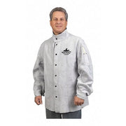 Welding Jacket, Cowhide, Cowhide, 78 in Length, Gray, XL