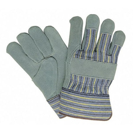 Cold Protection Gloves, Cowhide Palm, Safety Cuff, Gray / Blue, 12 PK