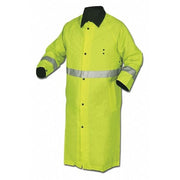 Reversible Long Rain Coat, Nylon/PVC, Lime/Black, XL