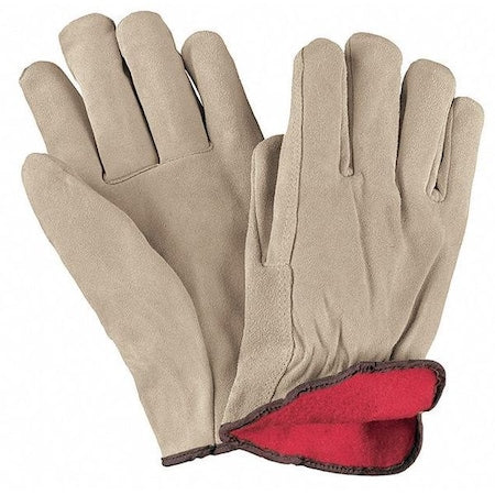 Leather Drivers Gloves, Cowhide, Shirred Slip-On, Straight Thumb, Gunn Cut, Tan / Tan, M 12 PK