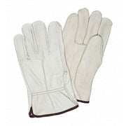 Leather Drivers Gloves, Slip-On, Straight Thumb, Gunn Cut, Beige, S 12 PK