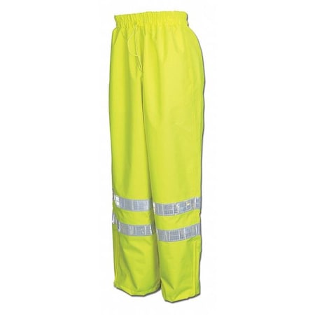 Rain Pants, Polyurethane/Polyester, 34" Inseam, Elastic Closure, Size 4Xl