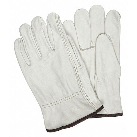 Leather Drivers Gloves, Cowhide, Slip-On, Straight Thumb, Gunn - Full Back Cut, Beige, 2XL 12 PK