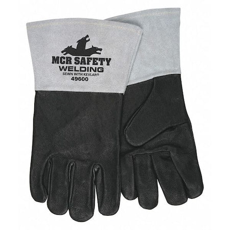 Welding Welding Gloves, Gauntlet Cuff, Wing Thumb, Premium Pigskin, L, 12 PK