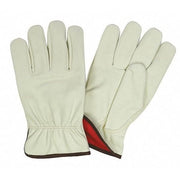 Leather Drivers Gloves, Synthetic Leather, Shirred Slip-On, Keystone Thumb, Gunn Cut, Beige / Beige