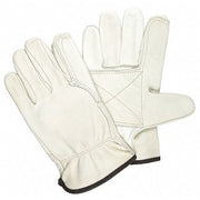 Leather Drivers Gloves, Cowhide ( Double Palm ), Slip-On, Wing Thumb, Gunn- Full Back Cut, Beige, S