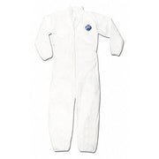 Disposable Coverallss, Collared, 4XL, Tyvek(R), Elastic Wrist, Elastic Ankle, White, 25 PK