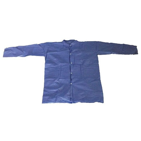 Condor Disposable Lab Coat, Polypropylene, Snaps Closure, Blue, XL, 25 PK