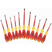 Insulated Screwdriver Set, Slotted/Phillips, Square, 11 pcs