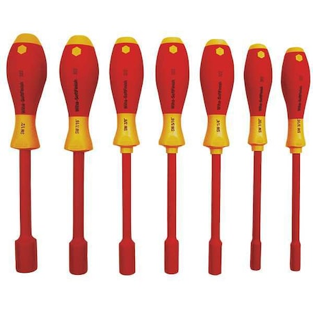 Nut Driver Set,7 Pieces,Metric,Solid,Ins
