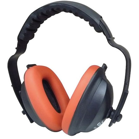 Condor Over-the-Head Ear Muffs, 21 dB NRR, Passive, Electrically Insulated, Black/Red