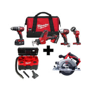 M18 2-Gallon Wet/Dry Vacuum + M18 Cordless LITHIUM-ION 4-Tool Combo Kit + M18 6-1/2" Circular Saw