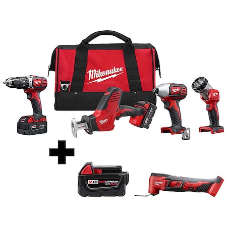 M18 Cordless LITHIUM-ION 4-Tool Combo Kit + M18 Cordless Multi-Tool + M18 XC5.0 Battery