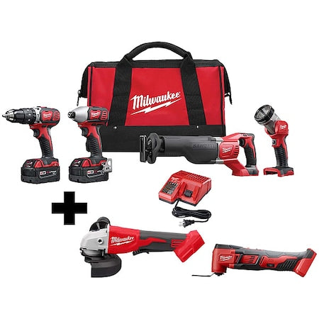 M18 Cordless Multi-Tool + M18 Brushless 4-1/2" / 5" Cut-Off Grinder + M18 Cordless LI-ION 4-Tool Kit