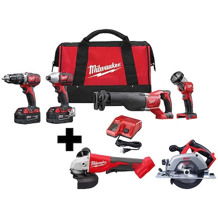 M18 Brushless 4-1/2" / 5" Cut-Off Grinder + M18 6-1/2" Circular Saw + M18 Cordless LI-ION 4-Tool Kit