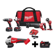 M18 Brushless 4-1/2" / 5" Cut-Off Grinder + M18 LI-ION Cordless 4-Tool Kit + M18 XC5.0 Battery