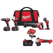 M18 Brushless 4-1/2" / 5" Cut-Off Grinder + M18 Cordless LI-ION 4-Tool Combo Kit + M18 XC5.0 Battery