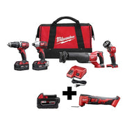 M18 Cordless LI-ION 4-Tool Combo Kit + M18 Cordless Multi-Tool + M18 XC5.0 Battery