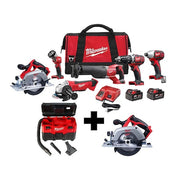 M18 Cordless 6-Tool Combo Kit + M18 2-Gallon Wet/Dry Vacuum + M18 6-1/2" Circular Saw