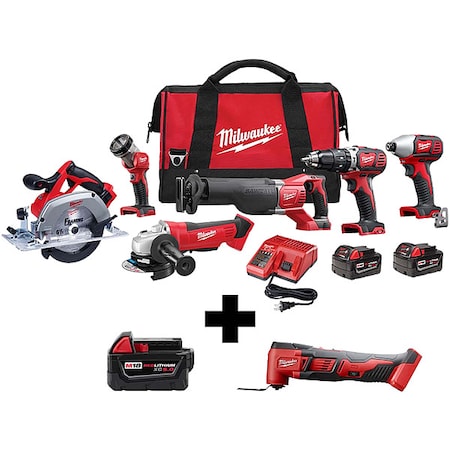 M18 Cordless 6-Tool Combo Kit + M18 XC5.0 Battery + M18 Cordless Multi-Tool