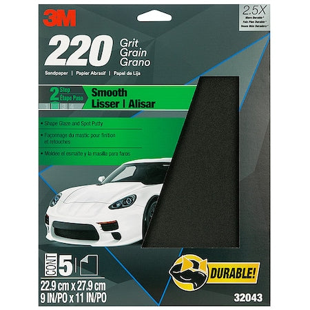 Wetordry Sandpaper, 32043, 9"x11", 22, PK100