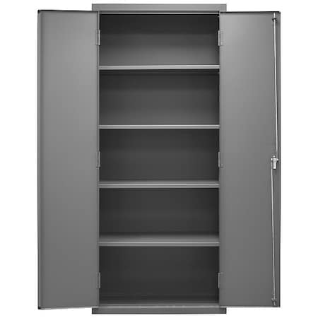 Shelving Storage Cabinet, 84 in H, 36 in W, 18 in D, Swing, Keyed, Gray, 4 Shelves, 0 Drawers