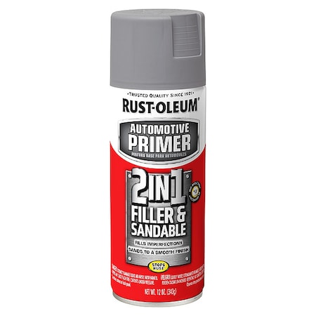 Filler and Sandable Primer . Gray, 12 oz, Flat