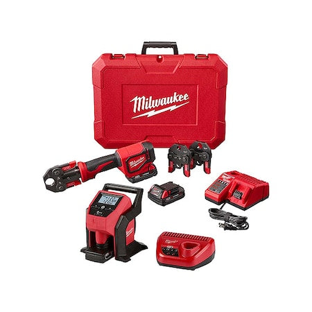 M18 Short Throw Press Tool Kit w/ PEX Crimp Jaws + M12 Compact Inflator Kit