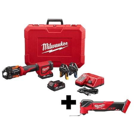 M18 FORCE LOGIC Cordless Press Tool Kit, For Up to 1 in PEX Pipe, 18 V DC