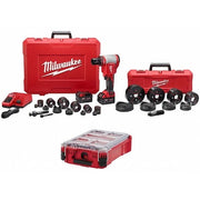 M18 FORCE LOGIC 10T Knockout Tool 1/2" - 4" Kit + PACKOUT Compact Organizer
