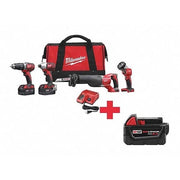 M18 Cordless 4-Tool Combo Kit + M18 XC5.0 Battery
