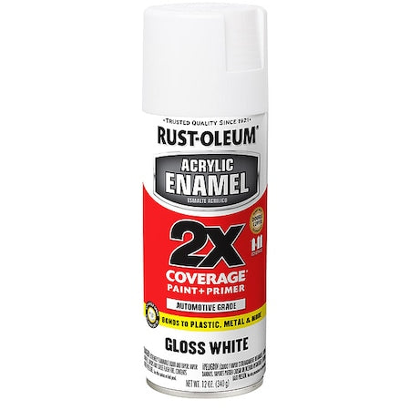 Acrylic Enamel,White,Solvent Base,12 oz