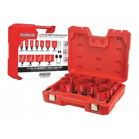 Bi-Metal Plumbing Hole Saw Set,17 pcs.