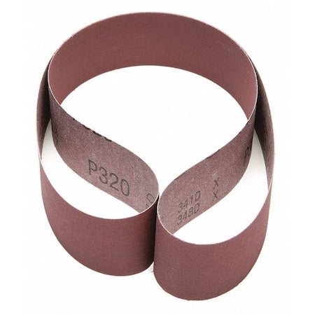 Sanding Belt, 2 in W, 48 in L, Closed Coat, Aluminum Oxide, 50 Grit, Brown