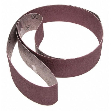 Sanding Belt, 2 in W, 48 in L, Closed Coat, Aluminum Oxide, 50 Grit, Brown